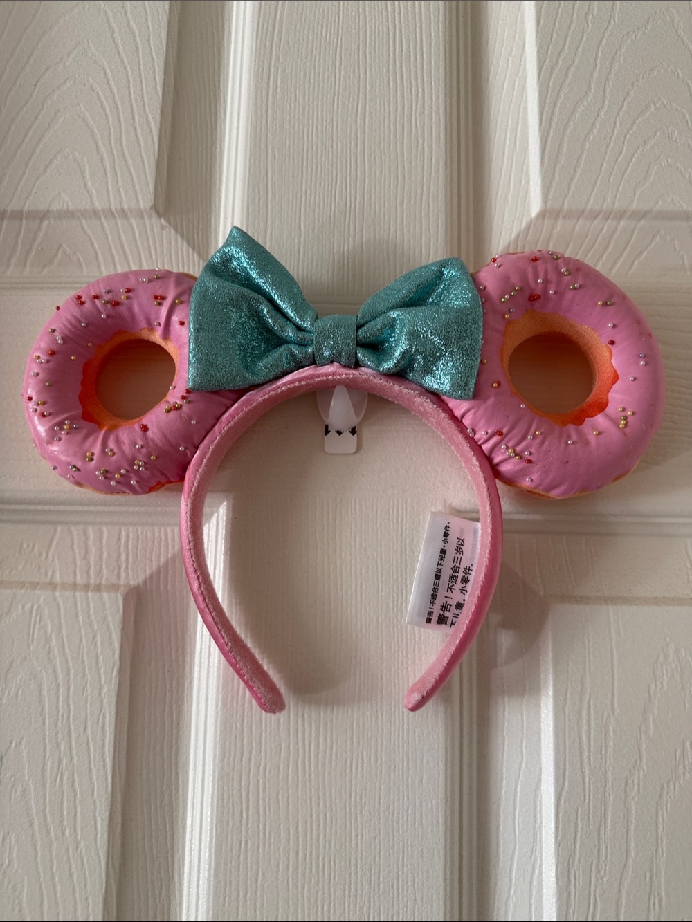 Disney Mickey Donut Ear Headband with Teal Bow